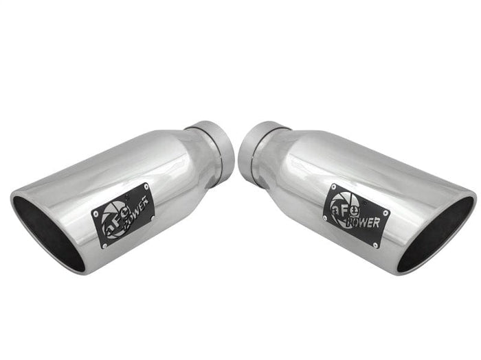 aFe aFe MACH Force-XP 304 SS Single Wall Polished Exhaust Tip Pair 4in Inlet x 6in Outlet x 15in L AFE49T40606-P15