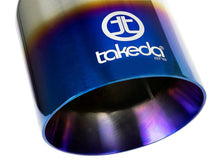 Load image into Gallery viewer, aFe aFe Takeda 304 Stainless Steel Clamp-On Exhaust Tip 2.5in Inlet / 4in Outlet - Blue Flame AFE49T25404-L07