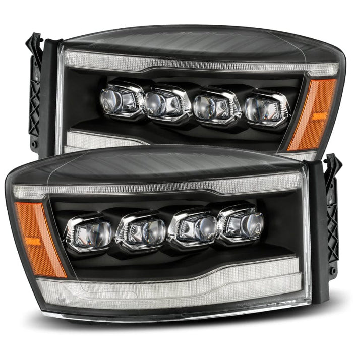 AlphaRex AlphaRex 06-08 Dodge Ram 1500HD NOVA LED ProjHeadlights Plank Style Blk w/Seq Signal/DRL/Amber LED ARX880536