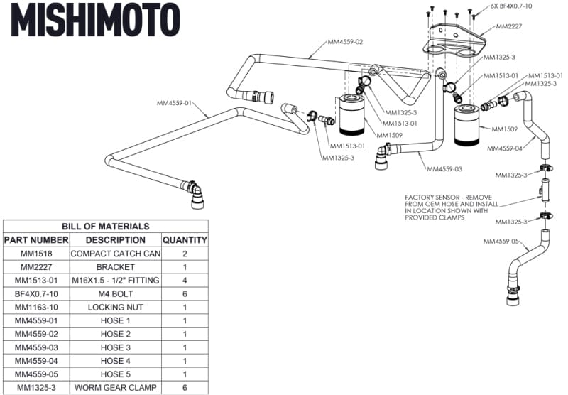 Mishimoto Mishimoto 18+ Ford F-150 2.7L EcoBoost Baffled Oil Catch Can Kit - Clear MISMMBCC-F27T-18SBE