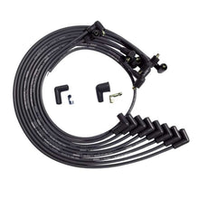 Load image into Gallery viewer, Moroso Moroso BBC Under Header 90 Deg Plug Non-HEI Dist Unsleeved Ultra Spark Plug Wire Set - Black MOR51044