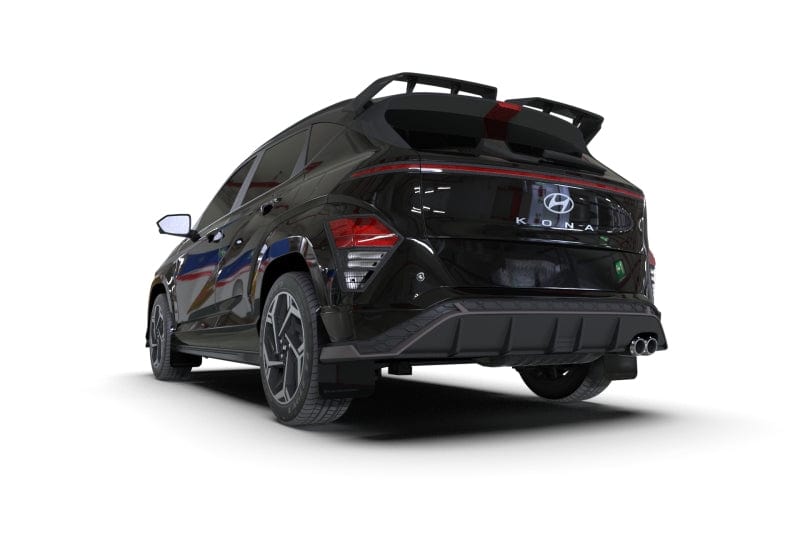 Rally Armor Rally Armor 2024 Hyundai Kona N Line Black UR Mud Flap - Metallic Black Logo RALMF103-UR-BLK-MBK