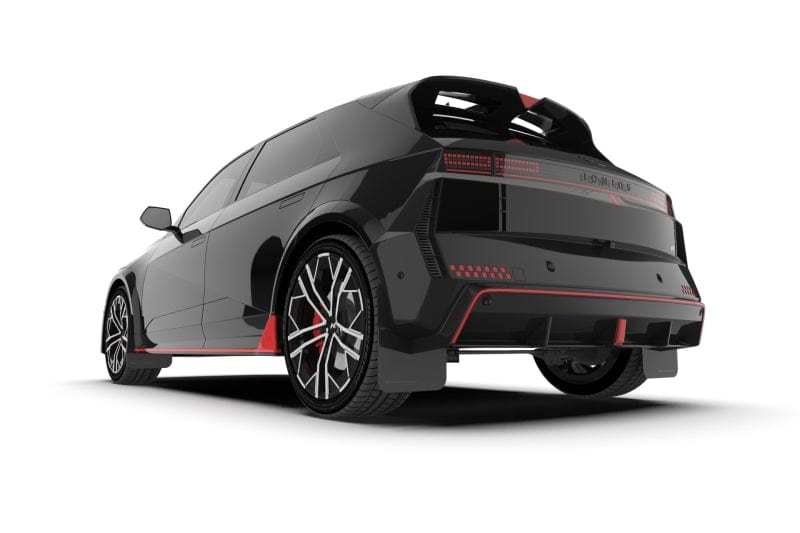 Rally Armor Rally Armor 2025+ Hyundai Ioniq 5 N Black Mud Flap w/ Metallic Black Logo RALMF117-UR-BLK-MBK