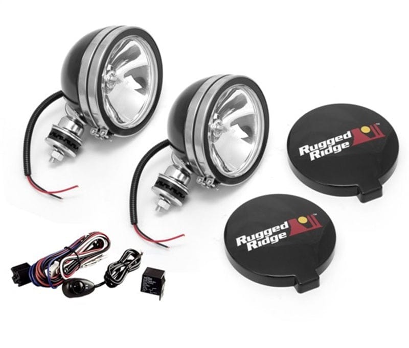 Rugged Ridge Rugged Ridge 6in Halogen Light Kit Black Steel Housings RUG15207.51