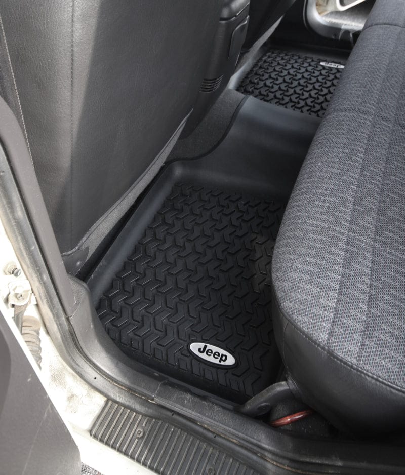 Rugged Ridge Rugged Ridge Floor Liner Rear Black 1984-2001 Jeep Logo Cherokee XJ RUGDMC-12950.19