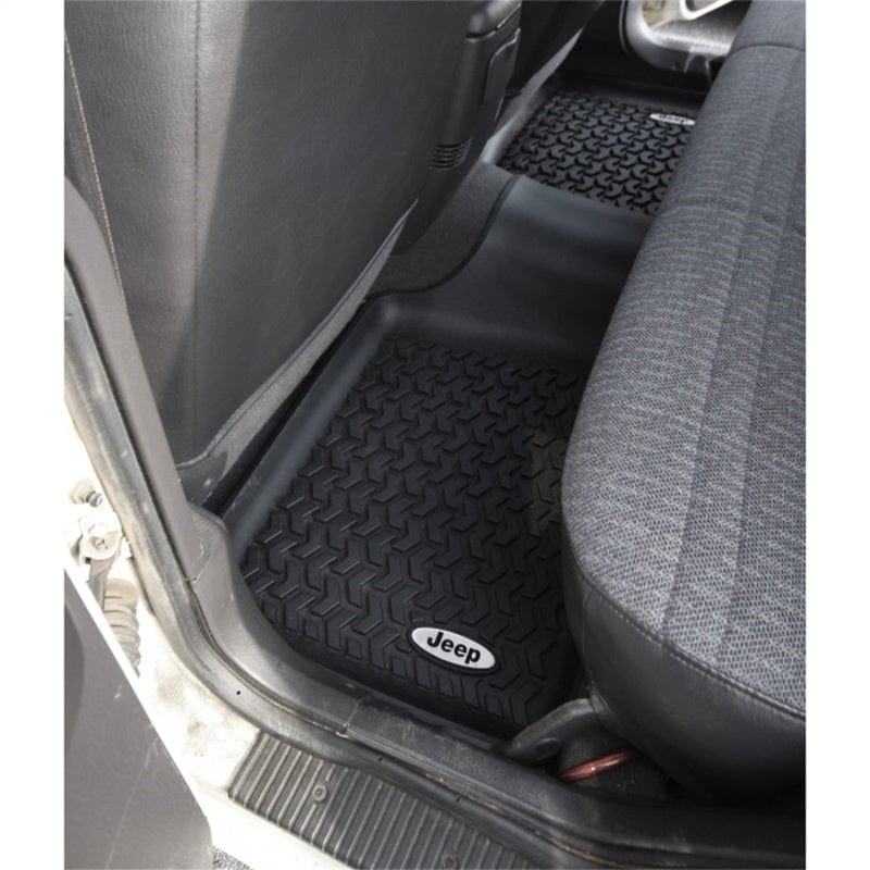 Rugged Ridge Rugged Ridge Floor Liner Rear Black 1984-2001 Jeep Logo Cherokee XJ RUGDMC-12950.19