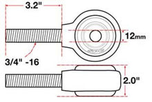 Load image into Gallery viewer, SPC Performance SPC Performance X Axis Sealed Flex Joint LH 3/4in-16x12mm BH x 2in W SPC15733